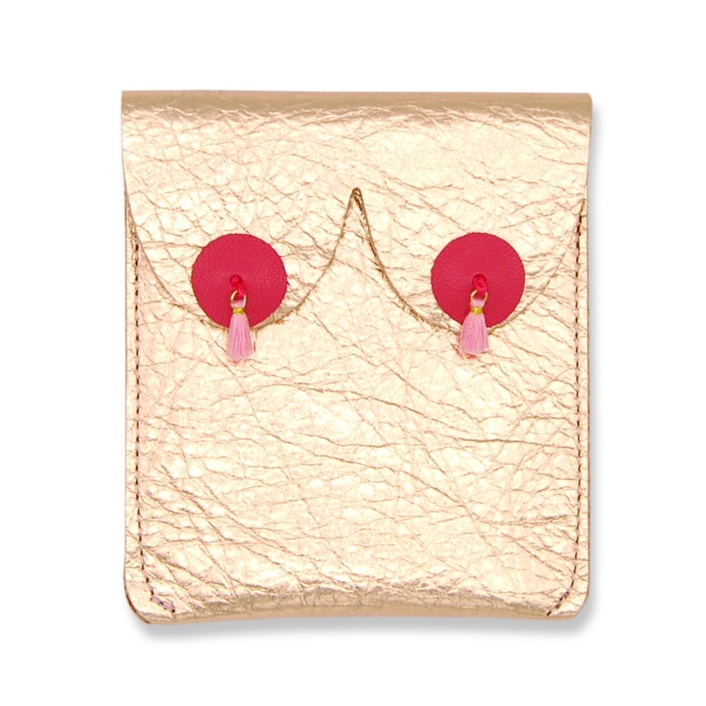 Alkemest, Boob Pouch Pompom, rose gold metallic