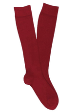 KLUE KLUE, Cotton Knee High Plain Socks, bordeaux, 36-40