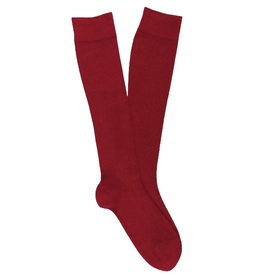 KLUE KLUE, Cotton Knee High Plain Socks, bordeaux, 36-40