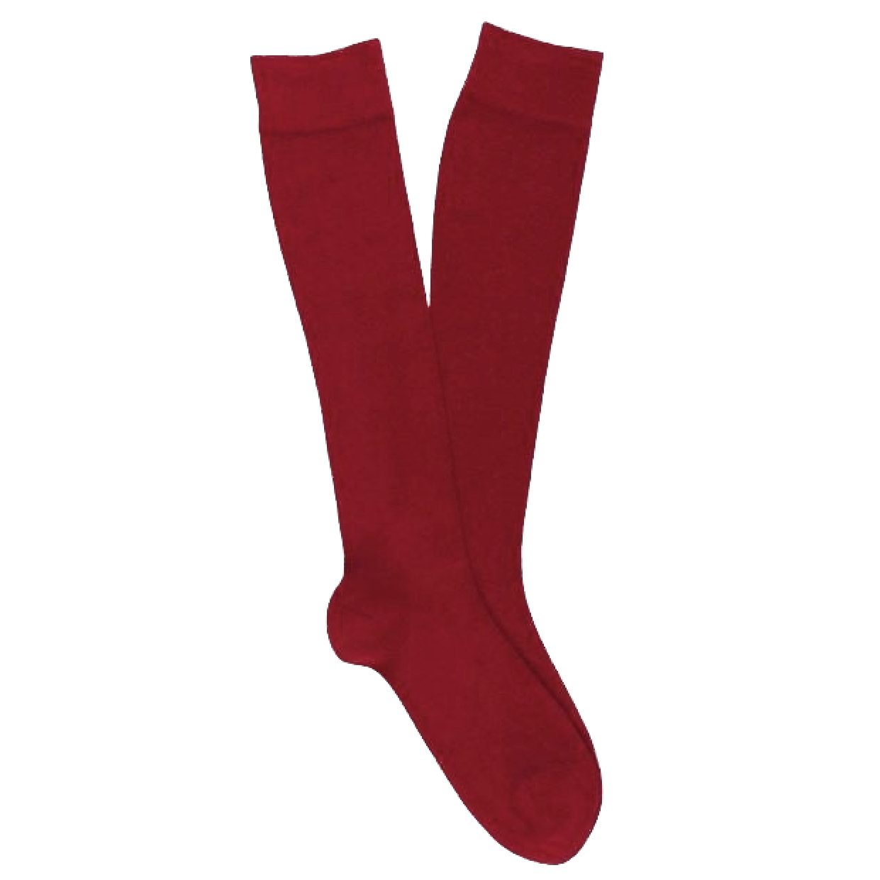 KLUE KLUE, Cotton Knee High Plain Socks, bordeaux, 36-40