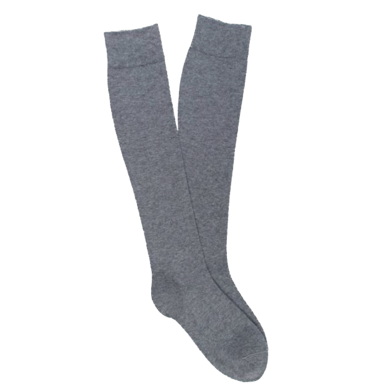 KLUE KLUE, Cotton Knee High Plain Socks, grey, 36-40