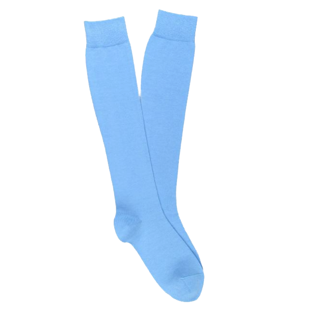 KLUE KLUE, Cotton Knee High Plain Socks, sky blue, 36-40