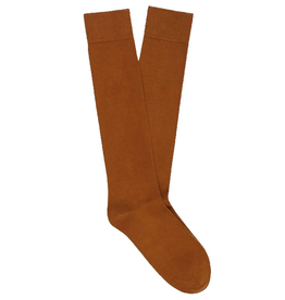 KLUE KLUE, Cotton Knee High Plain Socks, caramel, 36-40