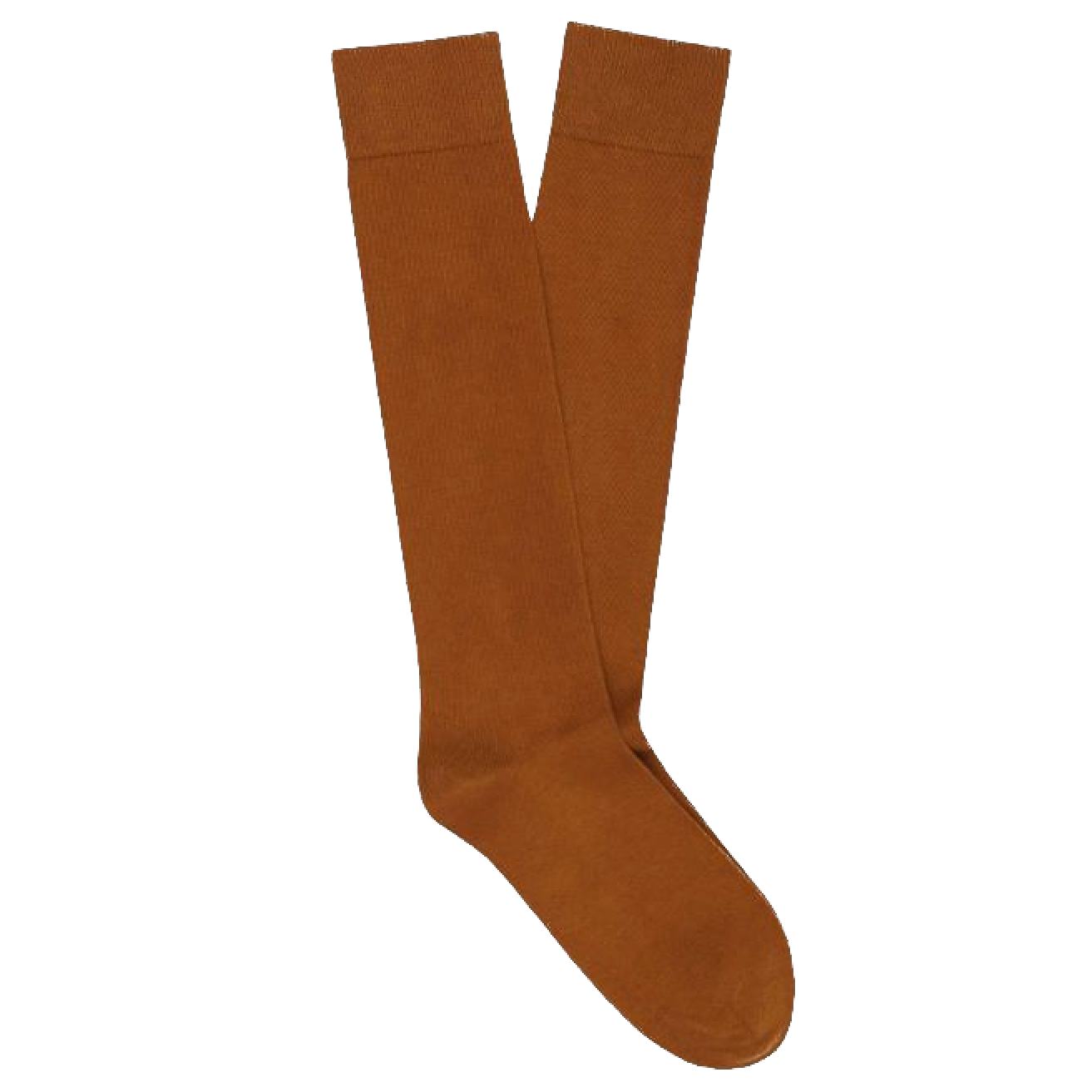 KLUE KLUE, Cotton Knee High Plain Socks, caramel, 36-40