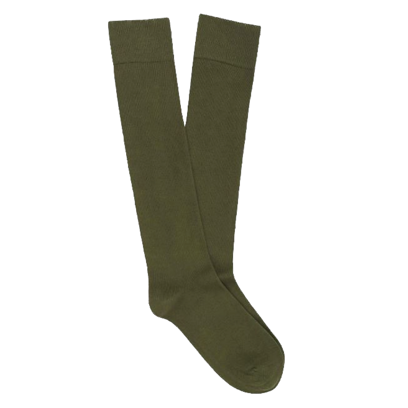 KLUE KLUE, Cotton Knee High Plain Socks, khaki, 36-40