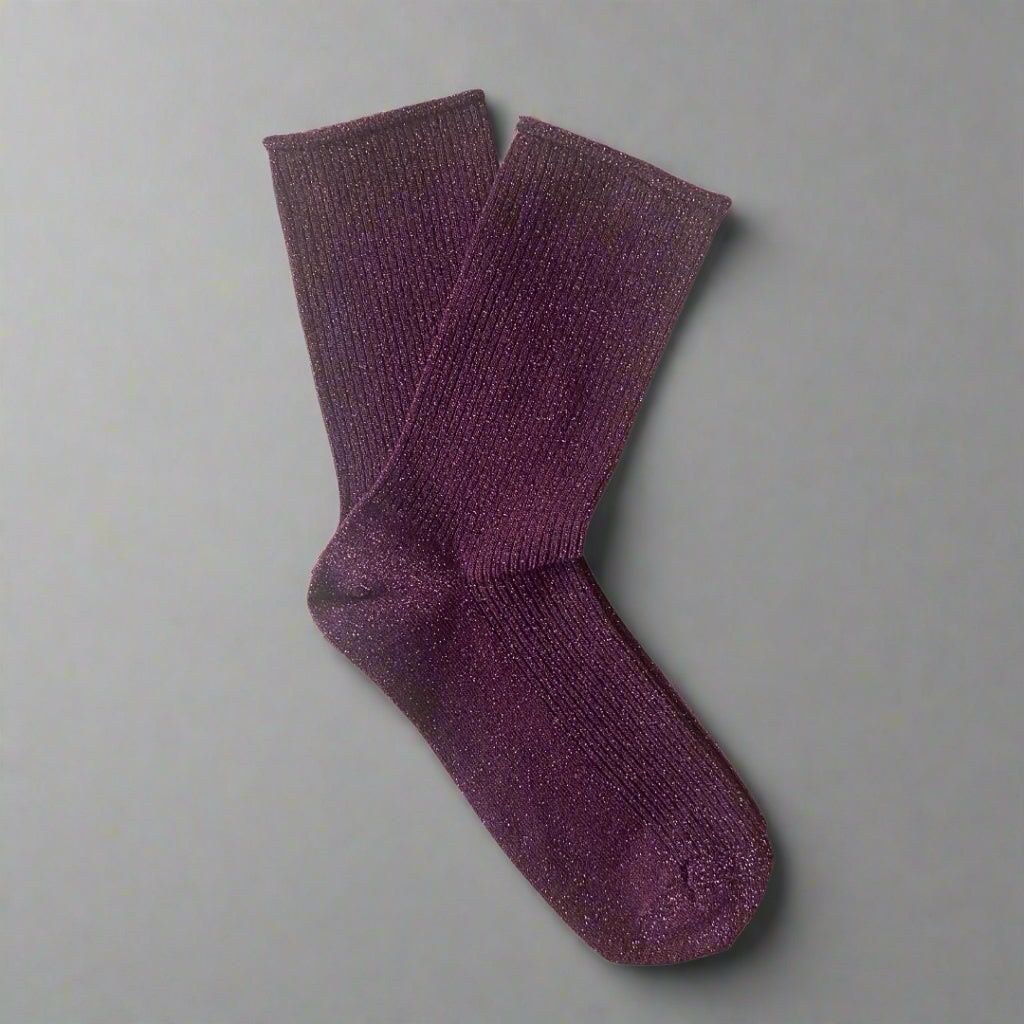 KLUE KLUE, Glitter Lurex Socks, bordeaux, 36-40