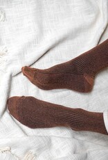 KLUE KLUE, Glitter Lurex Socks, camel brown, 36-40