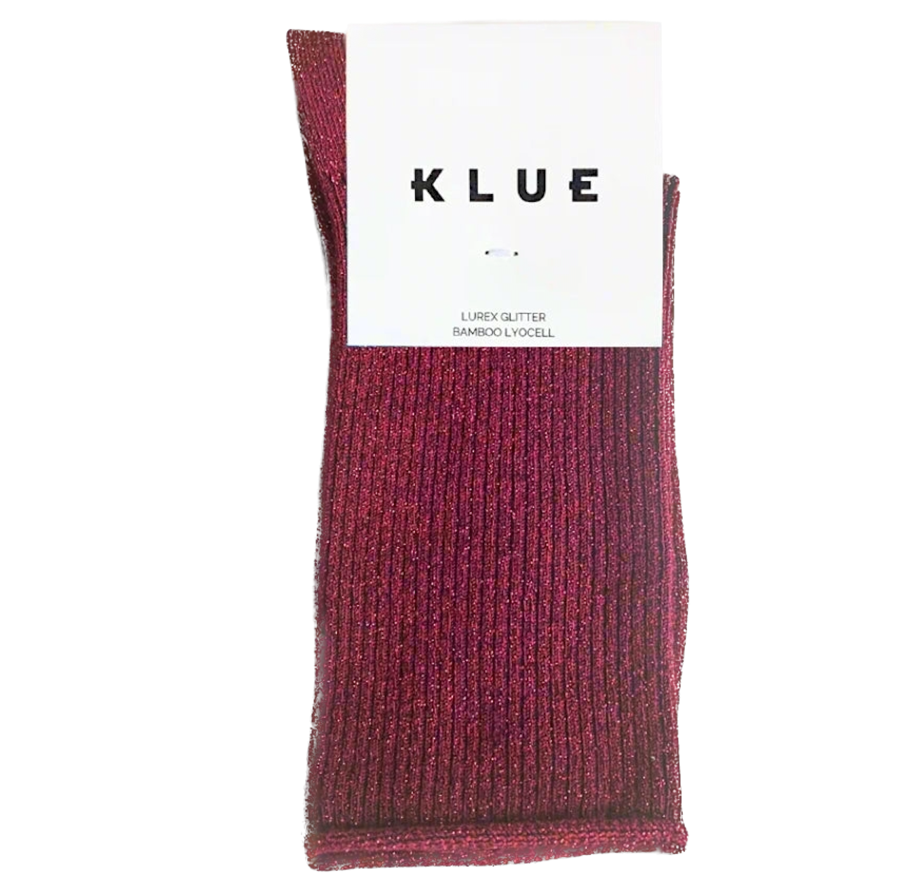 KLUE KLUE, Glitter Lurex Socks, cherry red, 36-40