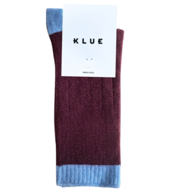 KLUE KLUE, Merino Wool Socks, bordeaux/sky blue, 36-40