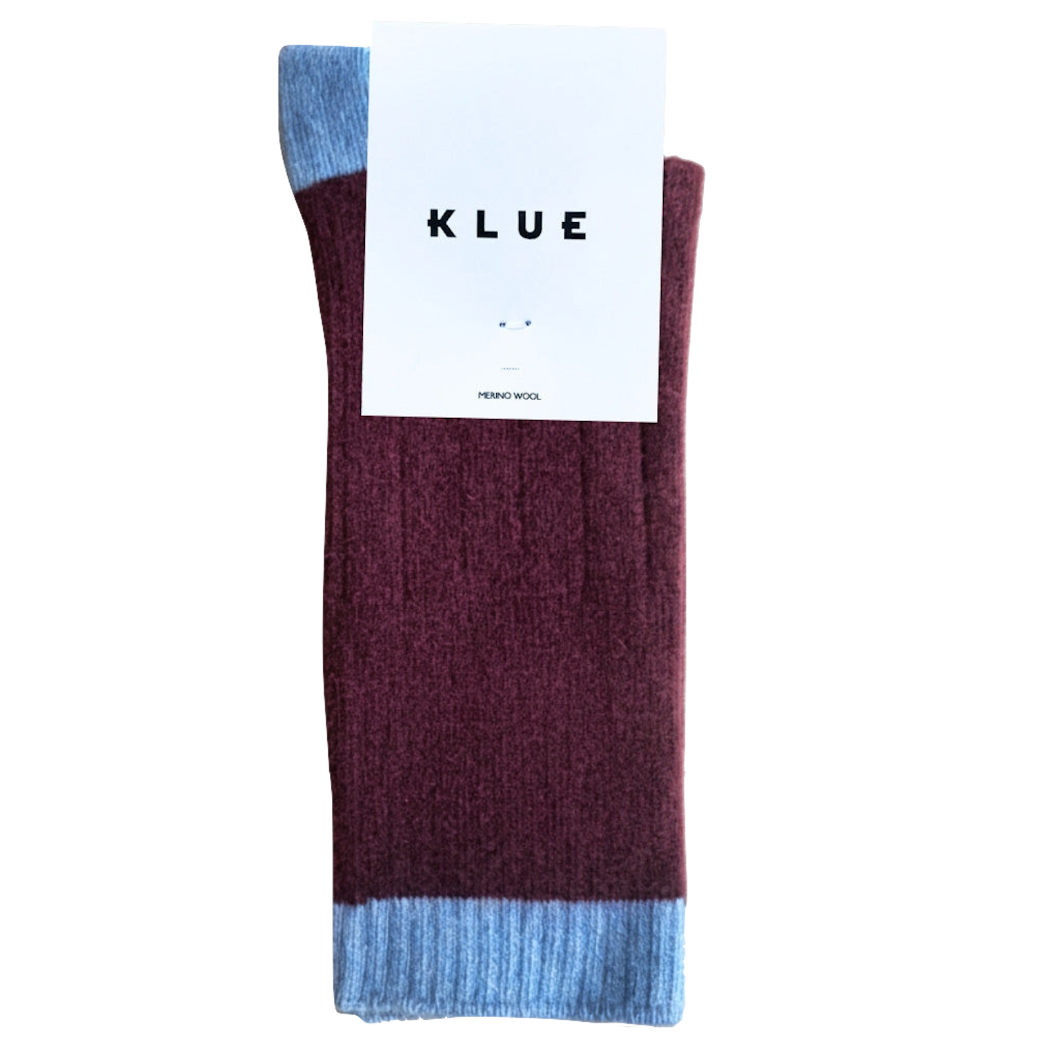KLUE KLUE, Merino Wool Socks, bordeaux/sky blue, 36-40