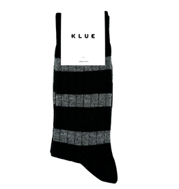 KLUE KLUE, Merino Wool Socks Striped, black/grey, 41-46