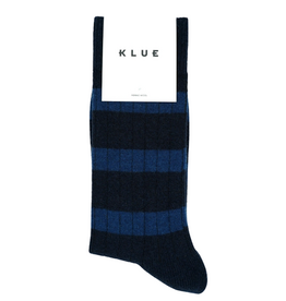 KLUE KLUE, Merino Wool Socks Striped, navy/blue, 41-46