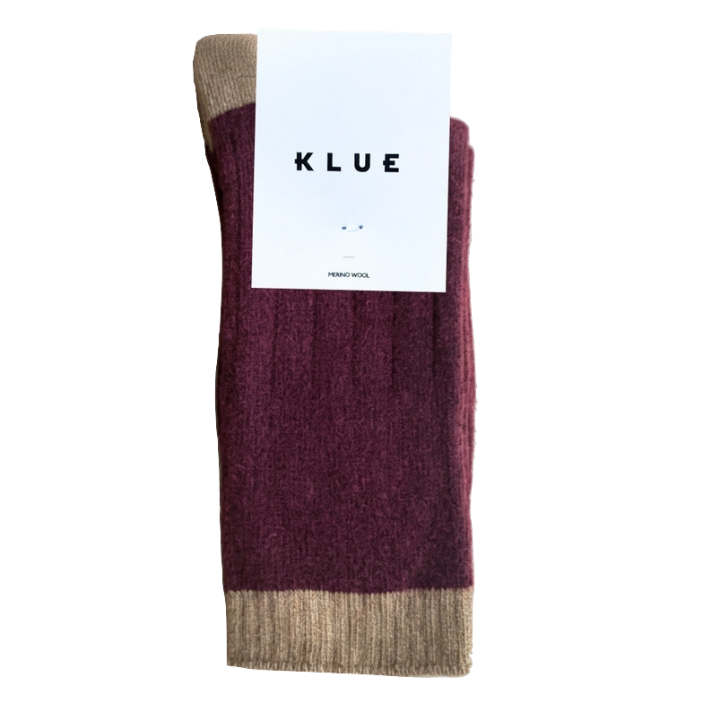 KLUE KLUE, Merino Wool Socks, bordeaux/caramel, 36-40