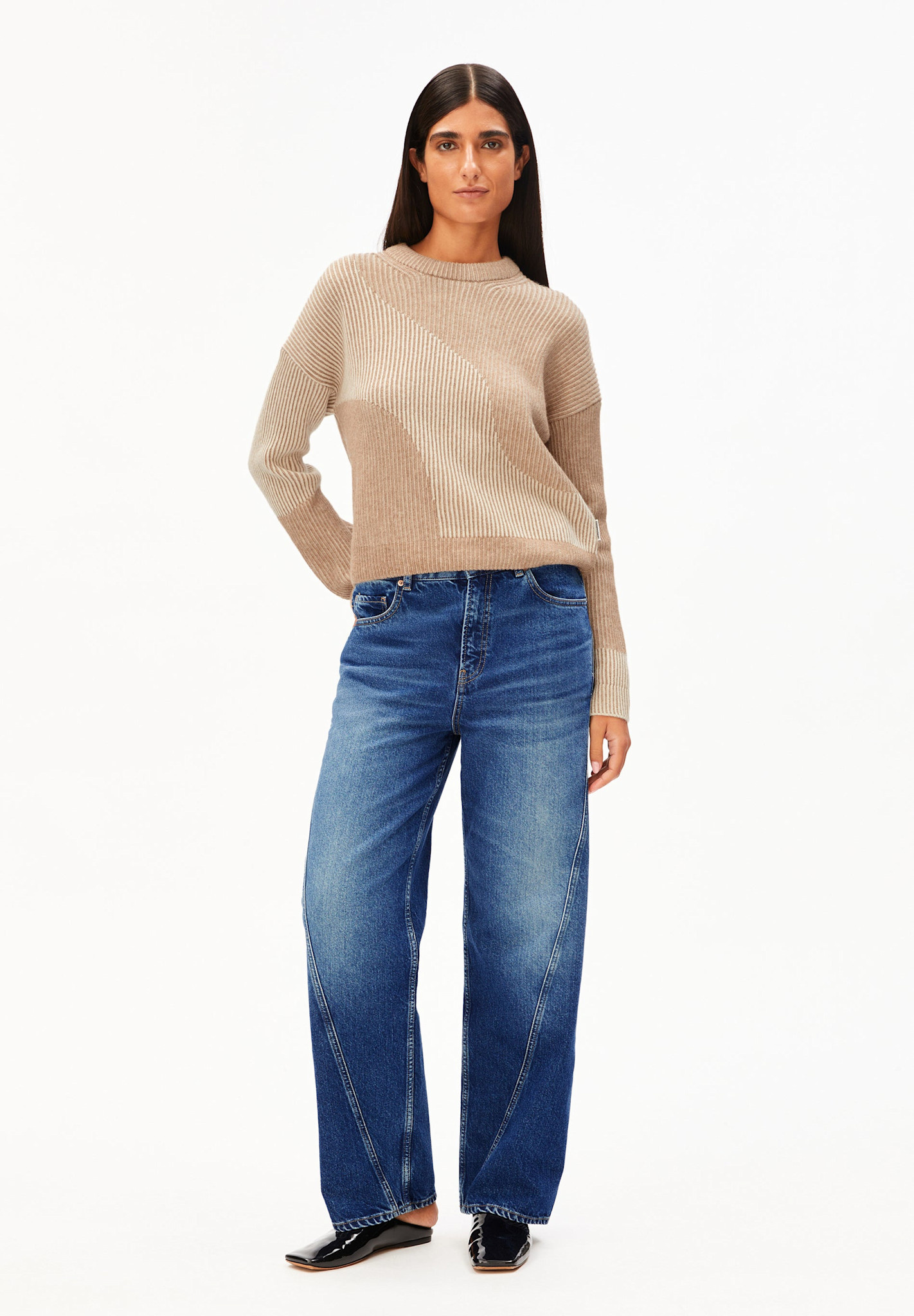 Armedangels Armedangels, Mayraa Vanise, camel mel.-oatmilk, L