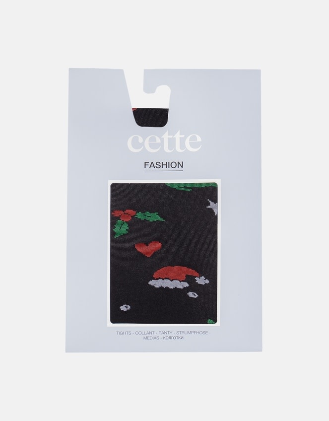 Cette, Strumpfhose 40 DEN, weihnachten schwarz, S/M