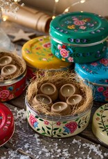 Dalit Goods Co Dalit Goods, Handbemalter Behälter mit 5 Dalit-Kerzen, gelb