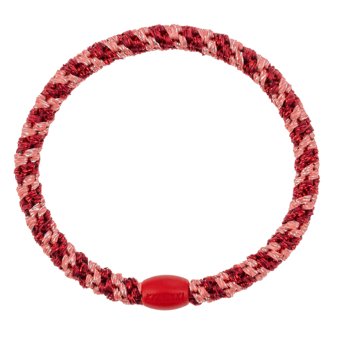 BonDep BonDep, Haargummi Slim, coral bordeaux glitter stripe