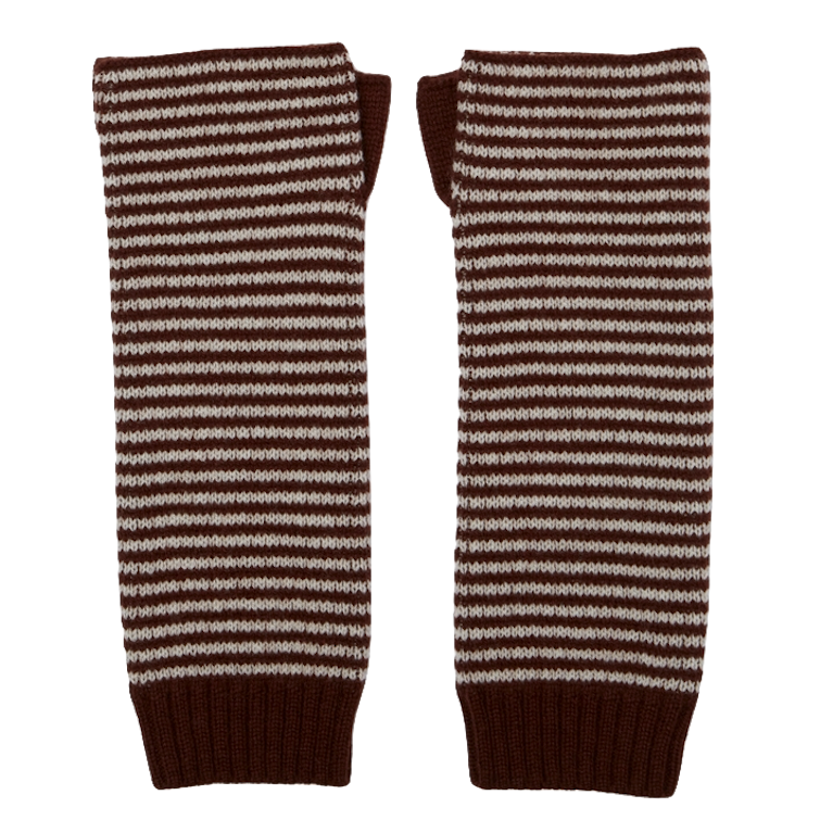 Somerville Somerville Scarves, Kaschmir Handgelenkswärmer, streifen braun/creme