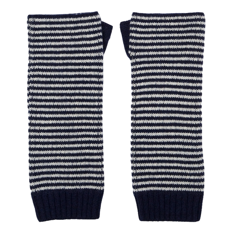 Somerville Somerville Scarves, Kaschmir Handgelenkswärmer, streifen marine/weiss