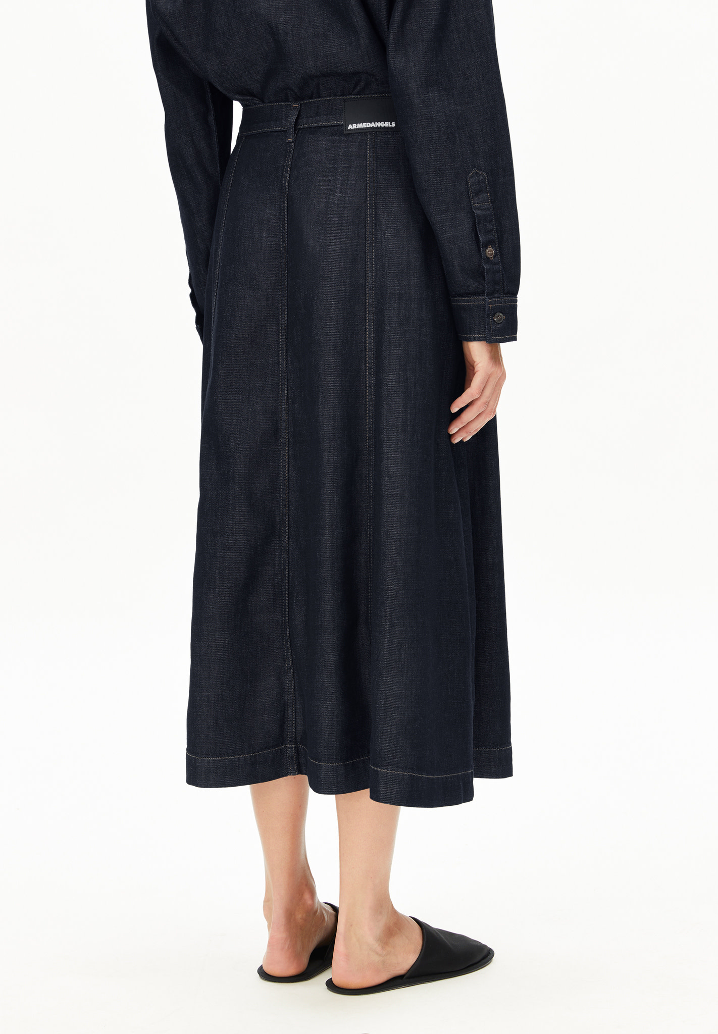 Armedangels Armedangels, Panelled Denim Midi Skirt, rinse, M