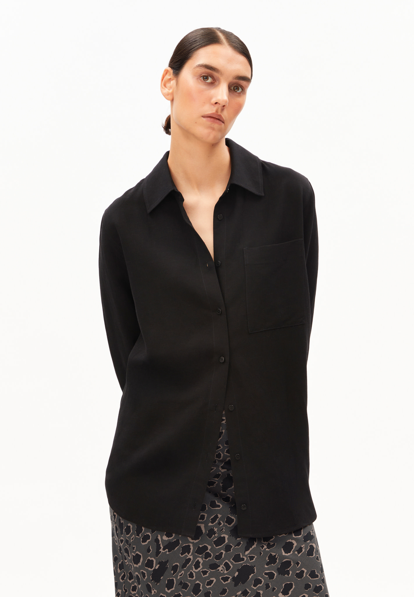 Armedangels Armedangels, Linen Blend Shirt, black, L