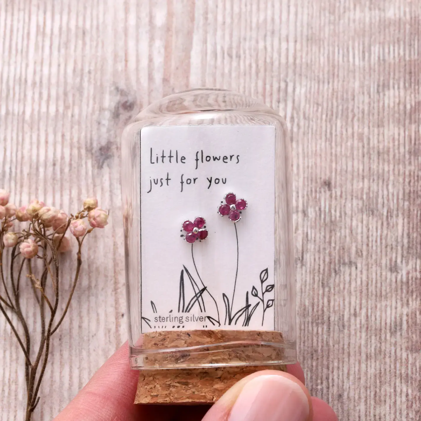 Attic Creations Attic Creations, Little Flower Just For You, gem pink/silver