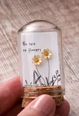 Attic Creations Attic Creations, No Rain No Flowers, enamel daisy gold