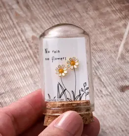Attic Creations Attic Creations, No Rain No Flowers, enamel daisy gold