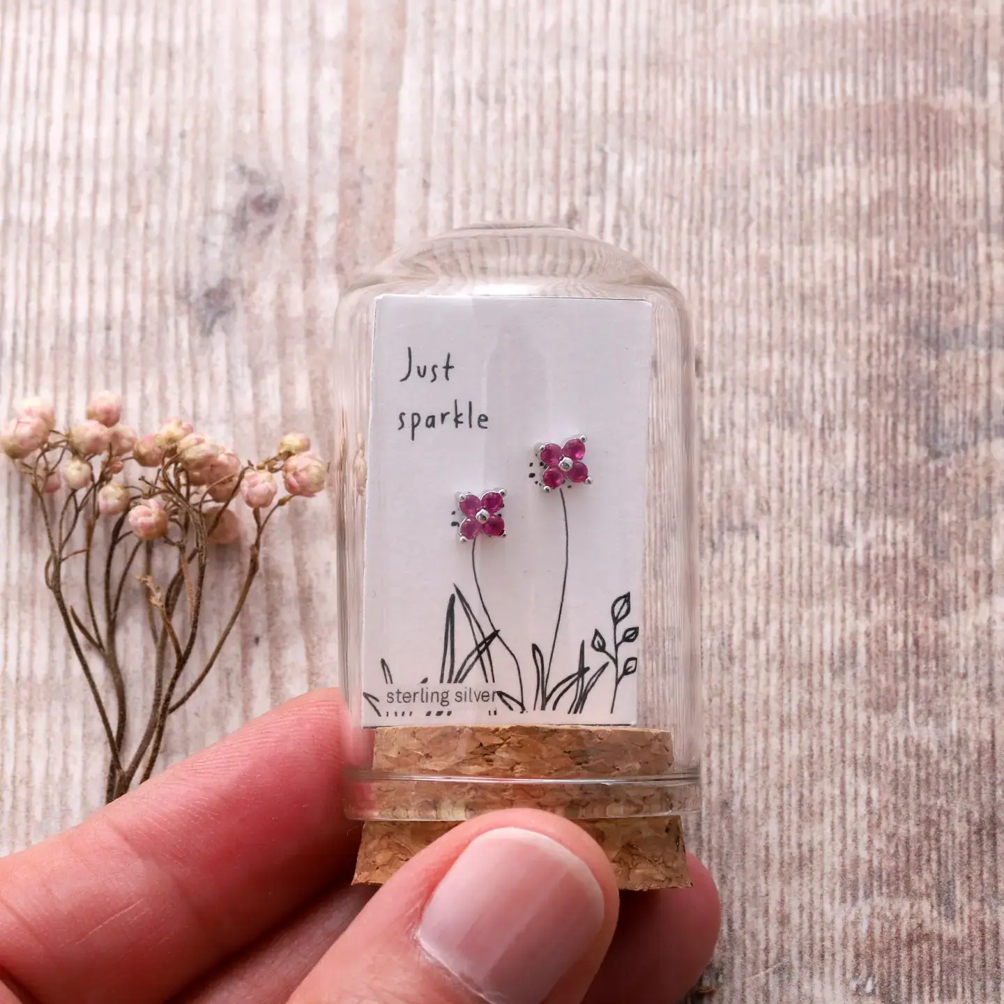 Attic Creations Attic Creations, Just Sparkle, four gem silver/pink