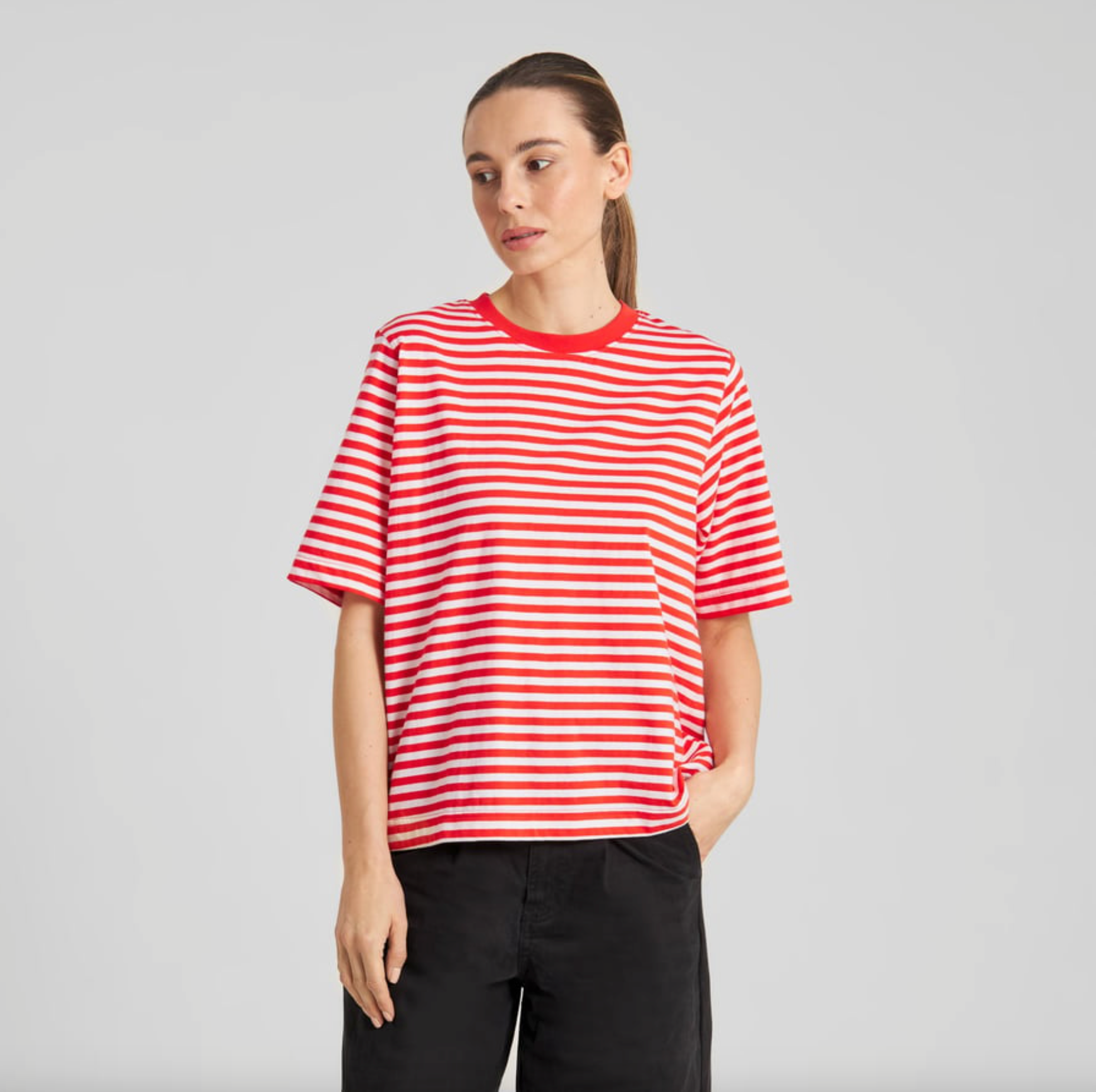 Dedicated Dedicated, Vadstena Stripes, grenadine red, L
