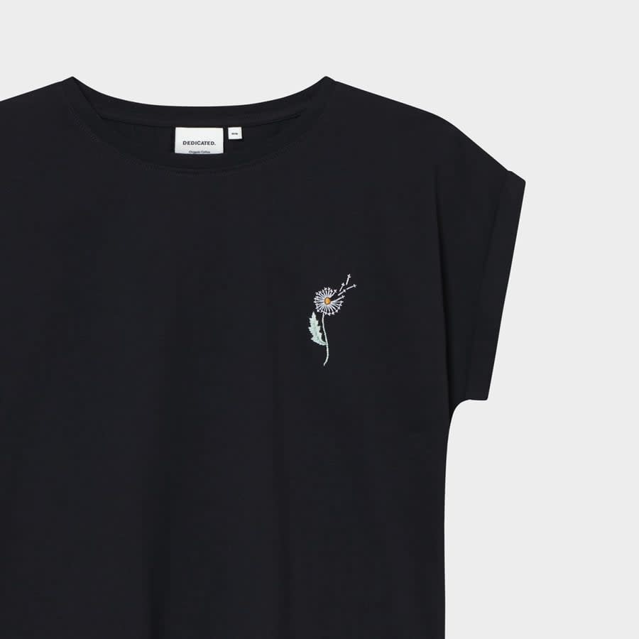 Dedicated Dedicated, Visby Dandelion EMB, black, S