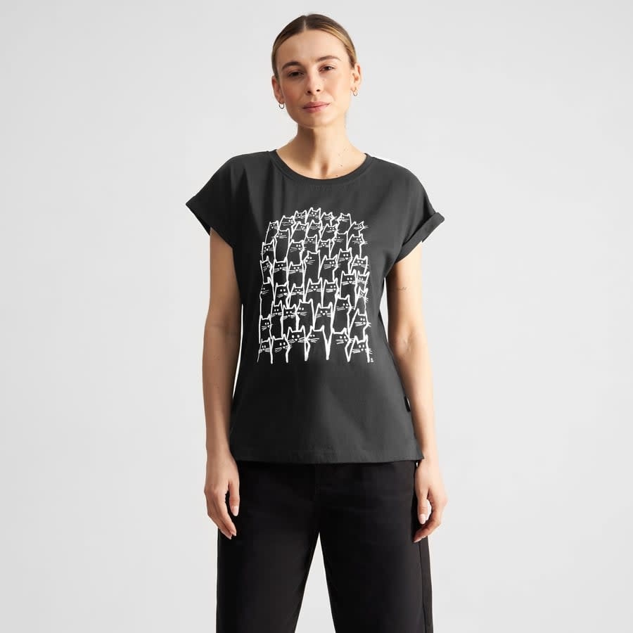Dedicated Dedicated, Visby Cat Crowd, black, L