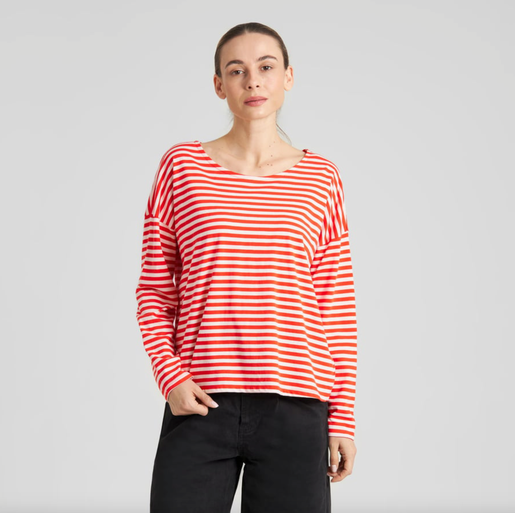 Dedicated Dedicated, Humledal Stripes, grenadine red, XS