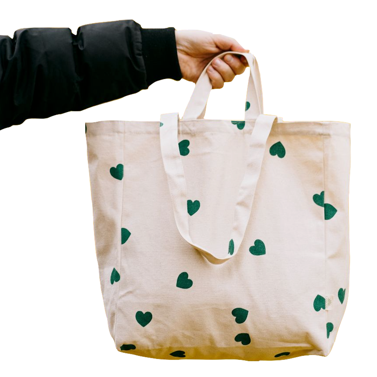 OMOM OMOM, Tote Bag, green hearts