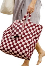 OMOM OMOM, Checked Tote Bag, purple/pink