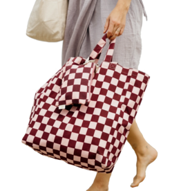 OMOM OMOM, Checked Tote Bag, purple/pink