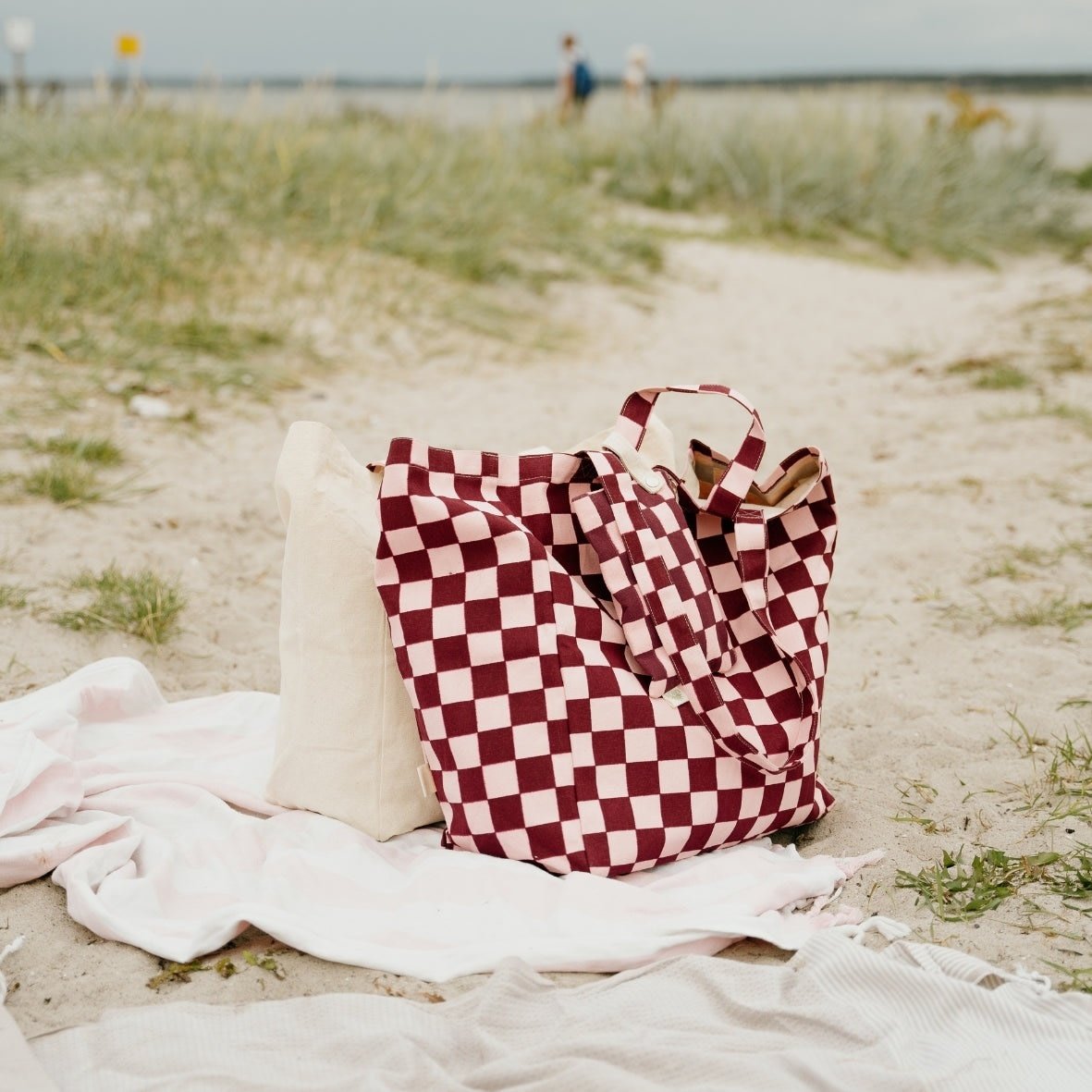 OMOM OMOM, Checked Tote Bag, purple/pink