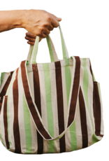 OMOM OMOM, Striped Tote Bag Low, brown/mint