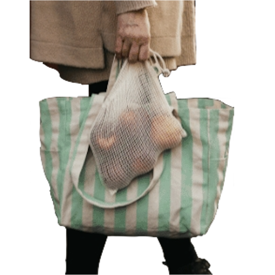 OMOM OMOM, Striped Tote Bag Low, mint