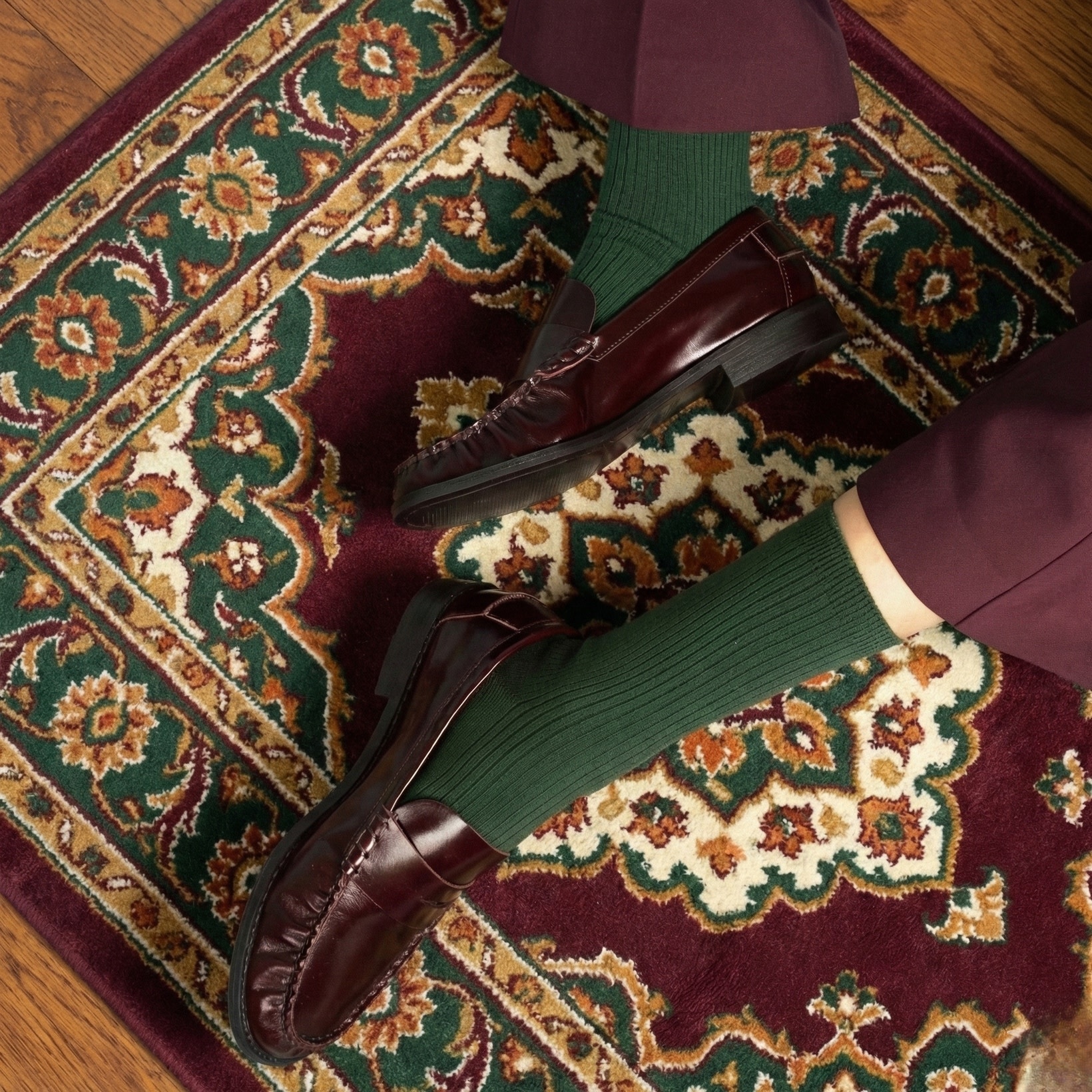 KLUE KLUE, Organic Fine Stripes, dark green, 36-40