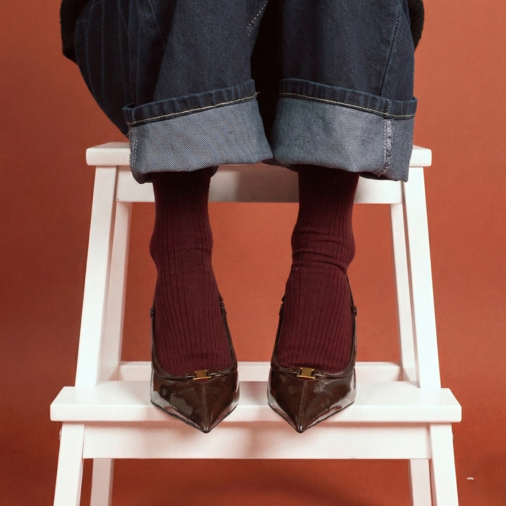 KLUE KLUE, Organic Fine Stripes, burgundy, 41-46