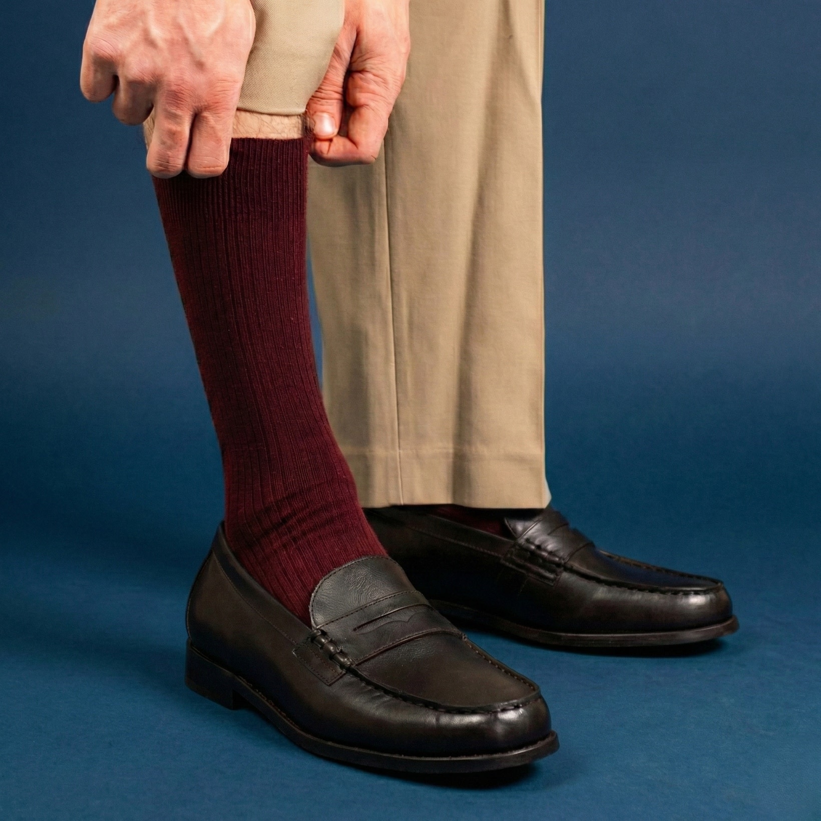 KLUE KLUE, Organic Fine Stripes, burgundy, 36-40