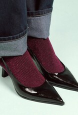 KLUE KLUE, Glitter Lurex Socks, burgundy wine, 36-40