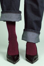 KLUE KLUE, Glitter Lurex Socks, burgundy wine, 36-40