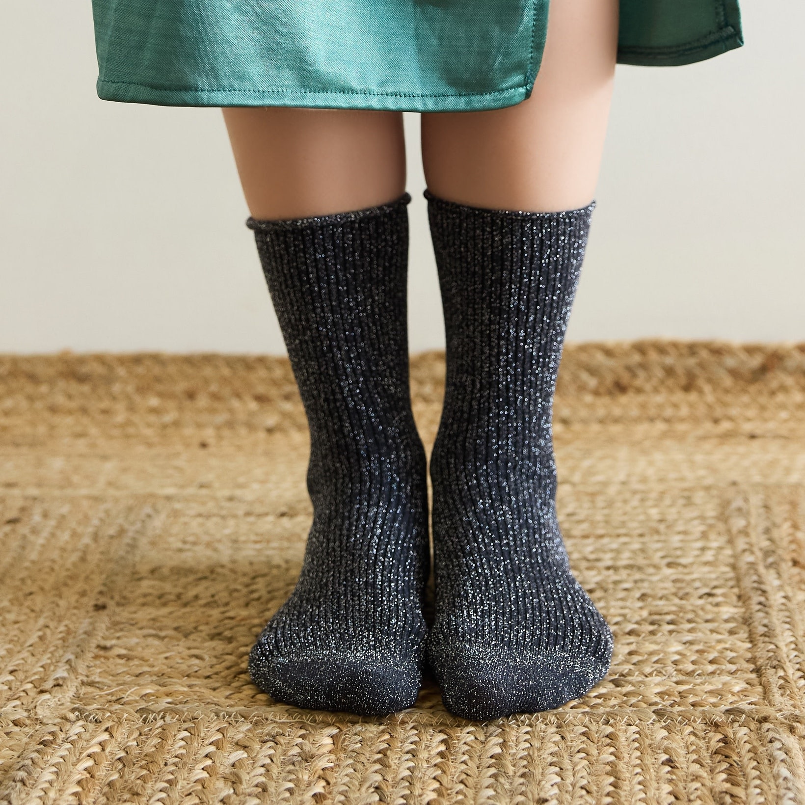 KLUE KLUE, Glitter Lurex Socks, grey, 36-40