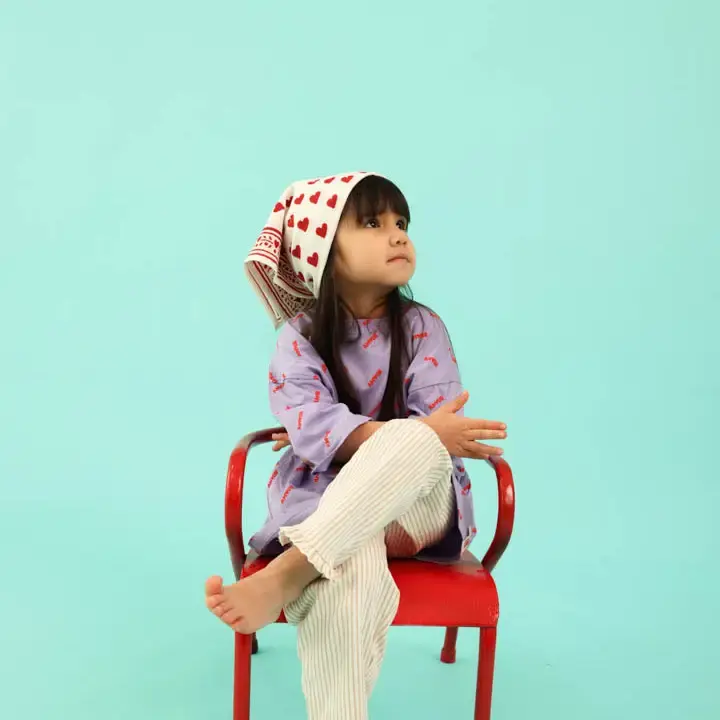 Maison Augustin, Baby Child Scarf Love, cherry