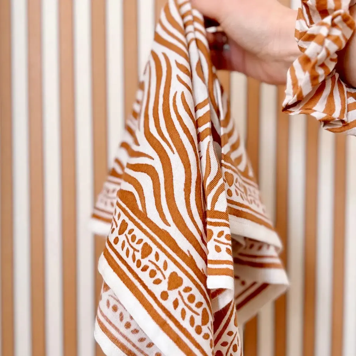 Maison Augustin Maison Augustin, Baby Child Scarf Zebra, camel