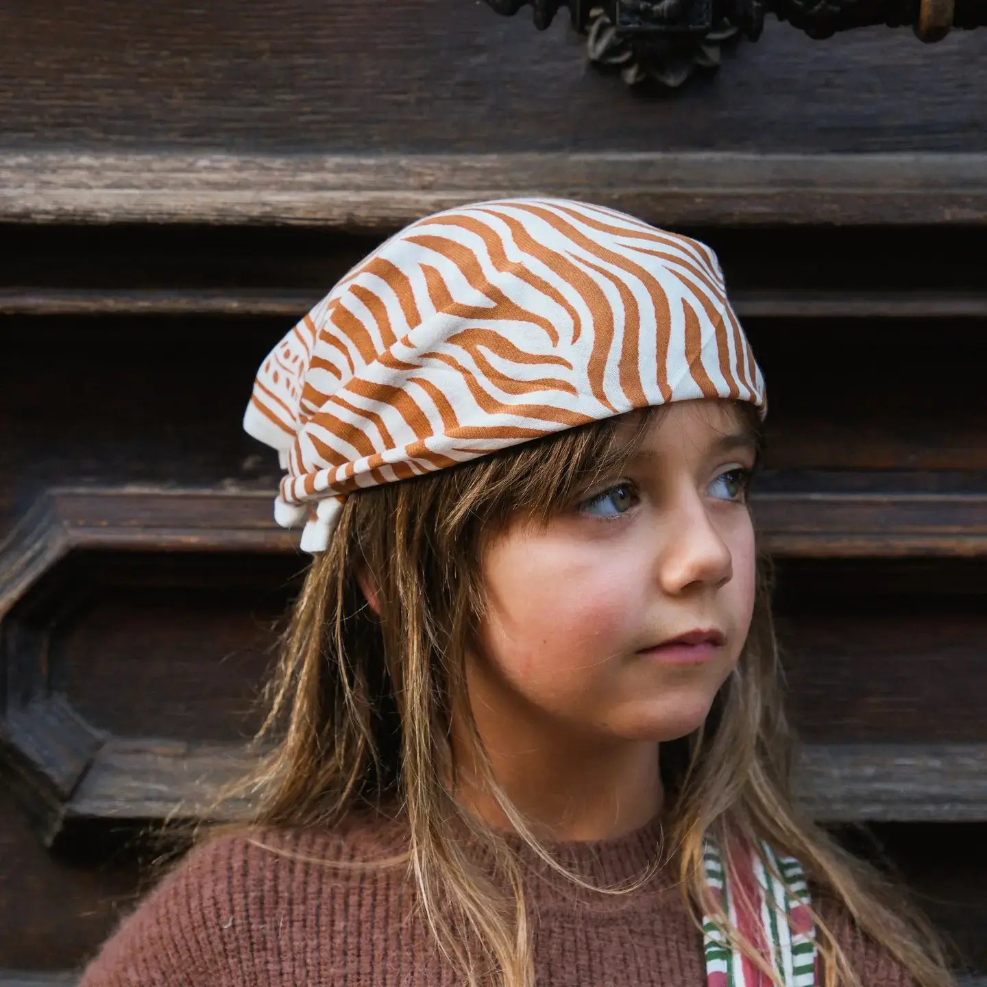 Maison Augustin Maison Augustin, Baby Child Scarf Zebra, camel