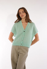 Les Racines du Ciel Les Racines du Ciel, Gaby Sleeveless Cardigan, aqua, L
