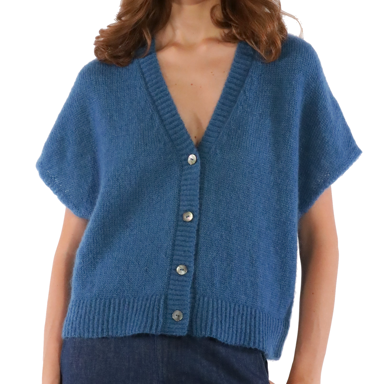 Les Racines du Ciel Les Racines du Ciel, Gaby Sleeveless Cardigan, blue, L